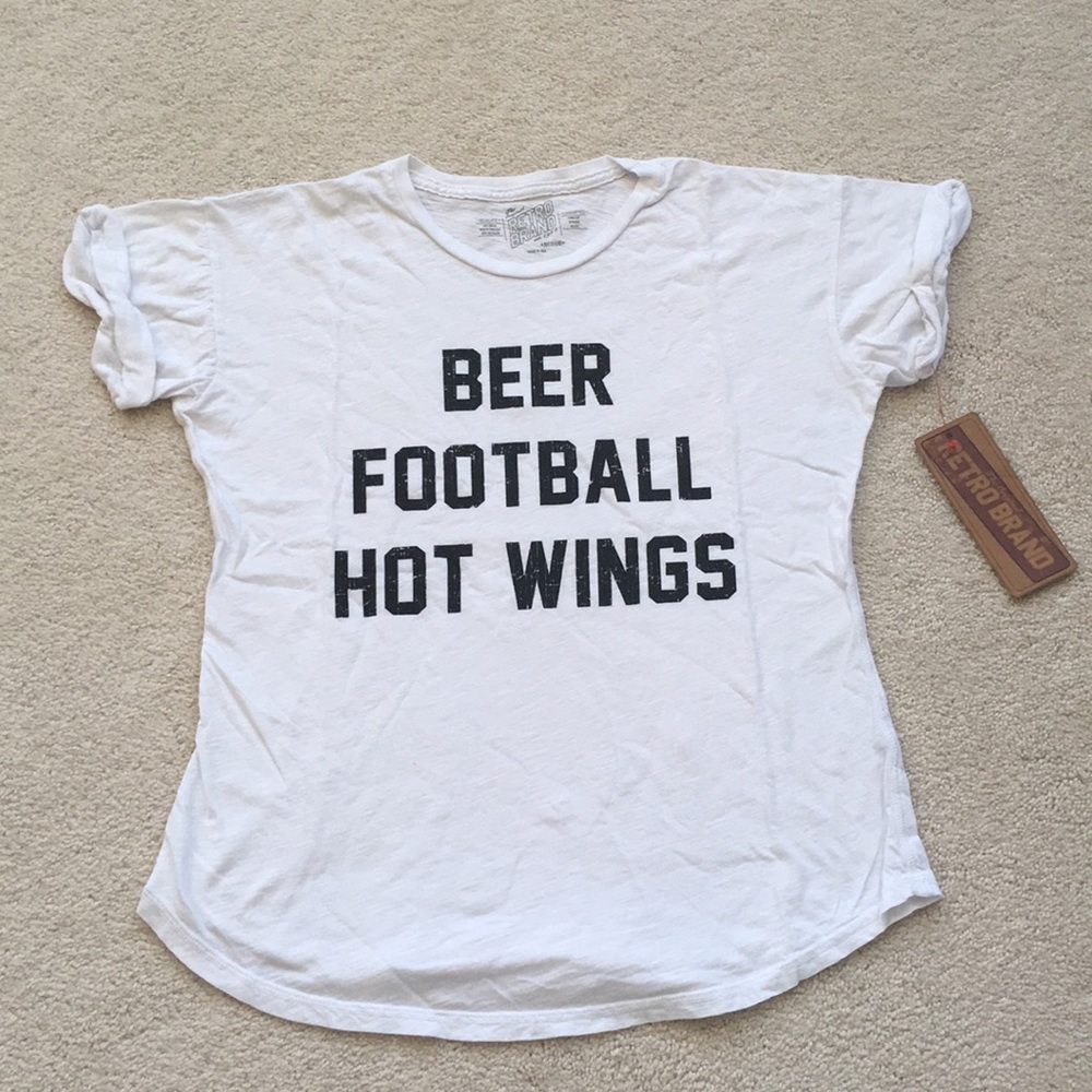 NWT Original Retro Brand Beer & Football Tee 🍺